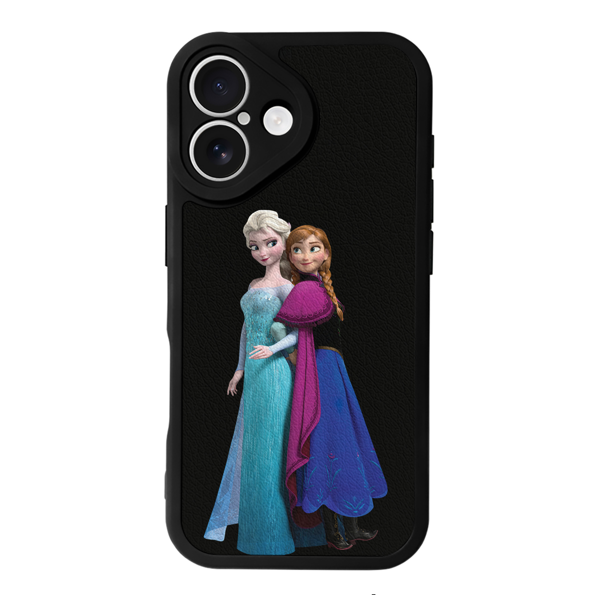 （画像用） アナと雪の女王 アンナ エルサ Frozen Anna Elsa 【iPhone 16シリーズ対応】シリコンスマホケース（レザー調） 材質：シリコン